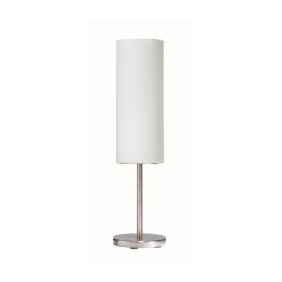 Dainolite White Frosted Glass Table Lamp with Satin Chrome Finish