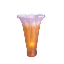 3.5"Wx5"H Amber/Purple Pond Lily Shade