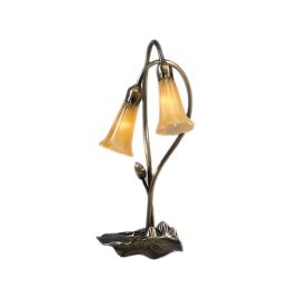 Meyda 16"H Amber Pond Lily 2 Lt Accent Lamp