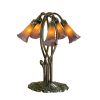 Meyda 16"H Pink/White Pond Lily 3 Lt Accent Lamp