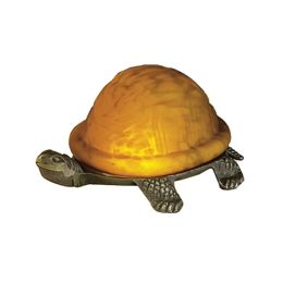 Meyda 4"H Turtle Art Glass Accent Lamp