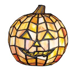 Meyda Home Indoor Bedroom Decorative 7"H Jack O'Lantern Tiffany Glass Accent Lamp