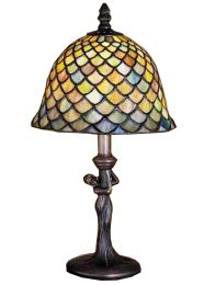 15"H Tiffany Fishscale Mini Lamp