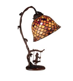 Meyda 15"H Tiffany Fishscale Accent Lamp