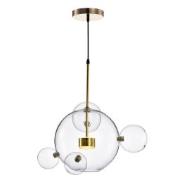 Salome Pendant Lamp - 1 Big & 4 Small Clear Glass Shades